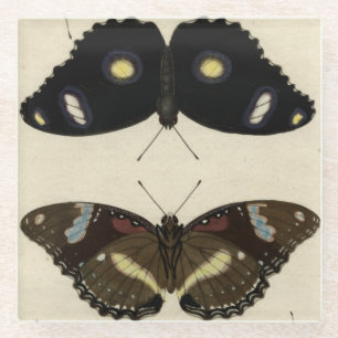 Colorful Butterfly Medley on Cream Background Glazen Onderzetter