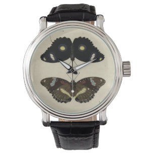 Colorful Butterfly Medley on Cream Background Horloge
