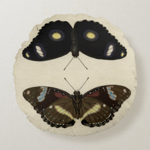 Colorful Butterfly Medley on Cream Background Rond Kussen