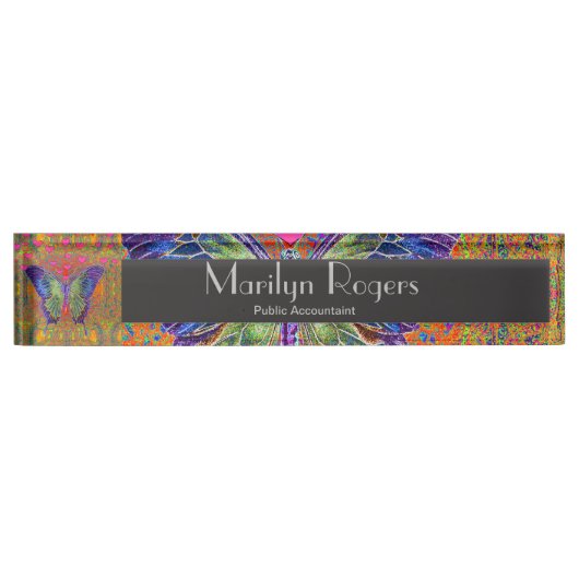 Colorful Butterfly Naambordje (Voorkant)