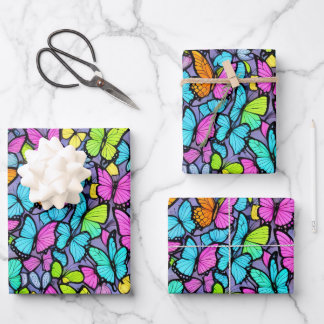 Colorful Butterfly Patroon Inpakpapier Vel