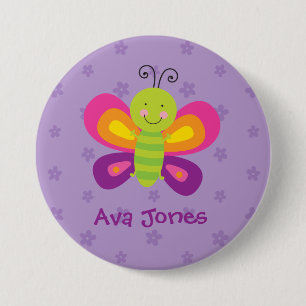 Colorful Butterfly Personalized Pin Button