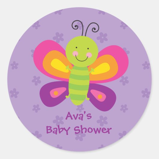 Colorful Butterfly Personalized Sticker (Voorkant)