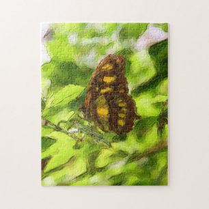 Colorful Butterfly Waterverf Schets Natuur Art Legpuzzel