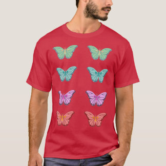 Colorful butterly sticker t-shirt