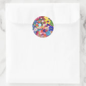 Colorful Button Collage Ronde Sticker (Tas)