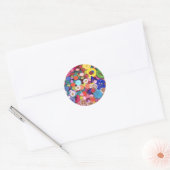 Colorful Button Collage Ronde Sticker (Envelop)