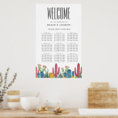 Colorful Cacti | 9 Tafelplaatje Poster (Keuken)