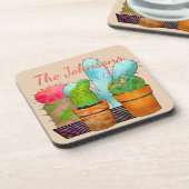 Colorful Cactus Garden Bier Onderzetter (Linkerzijde)