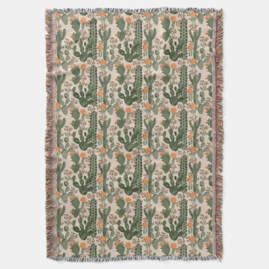 Colorful Cactus Pattern Deken (Voorkant Verticaal)