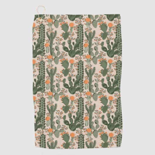 Colorful Cactus Pattern Golfhanddoek (Voorkant)