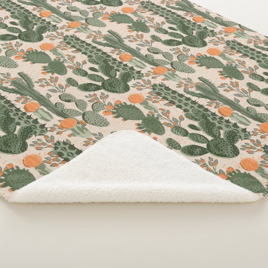 Colorful Cactus Pattern Sherpa Deken (3/4)
