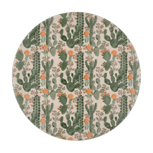Colorful Cactus Pattern Snijplank (Voorkant)