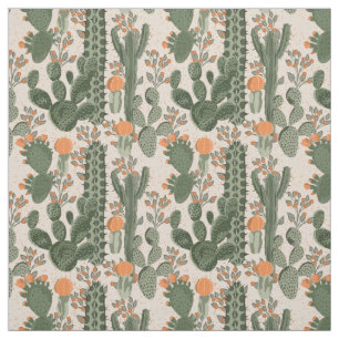 Colorful Cactus Pattern Stof