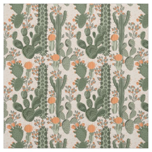 Colorful Cactus Pattern Stof (Swatch)