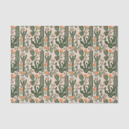 Colorful Cactus Pattern Tissuepapier (Voorkant)