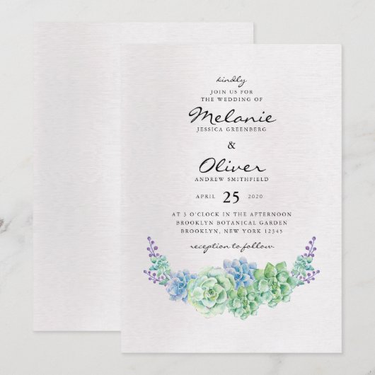 Colorful Cactus Wedding Kaart (Voorkant / Achterkant)