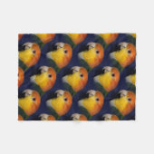 Colorful Caique Parrot Fleece Deken (Voorkant (Horizontaal))
