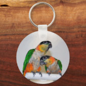 Colorful Caique Parrot Pair Sleutelhanger (Voorkant)