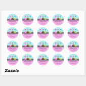 Colorful Cake Poppen Damask Ronde Sticker (Vel)