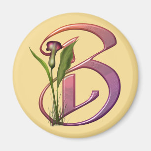 Colorful Calla Initiaal B Magneet