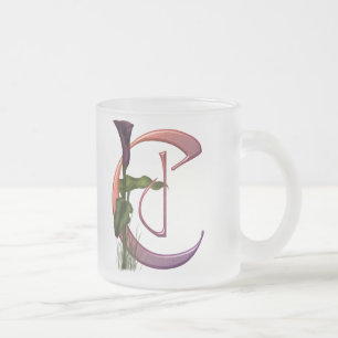 Colorful Calla Initiaal C Matglas Koffiemok