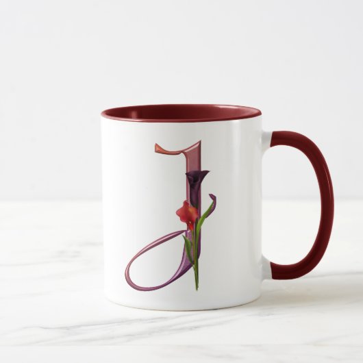 Colorful Calla Initiaal J Mok (Rechts)