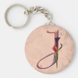 Colorful Calla Initiaal J Sleutelhanger