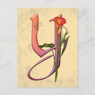 Colorful Calla Initiaal Y Briefkaart