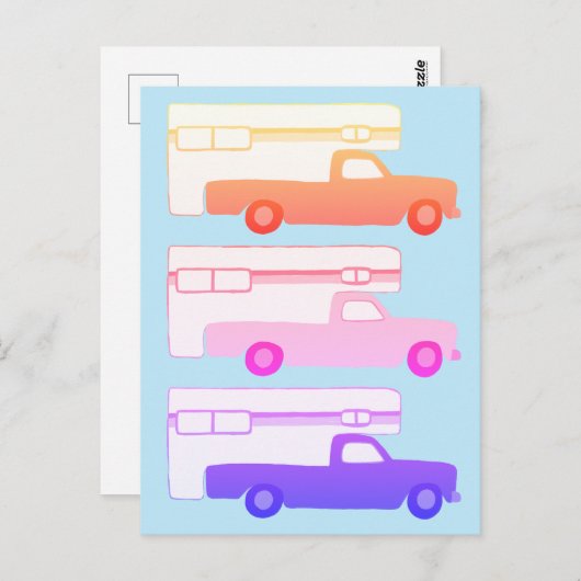 Colorful Camper Trailer Patroon Briefkaart (Voorkant / Achterkant)