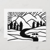 Colorful Campervan Mountains Vanlife RV Sunrise Briefkaart (Voorkant / Achterkant)