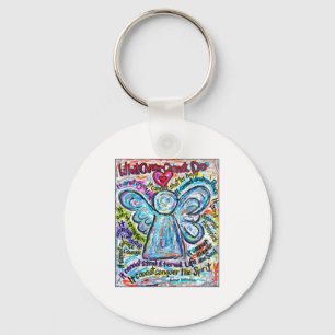 Colorful Cancer Angel Painting Sleutelhanger