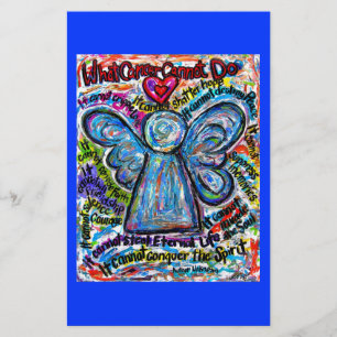 Colorful Cancer Angel Stationery Briefpapier
