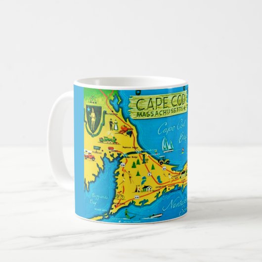 Colorful Cape Cod Mug Koffiemok (Voorkant links)