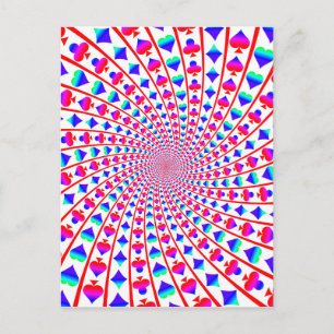 Colorful Card Suits Vortex Briefkaart