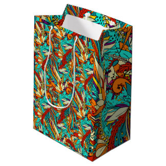 Colorful caribbean Edition Packpapier Blatt Mittl Medium Cadeauzakje