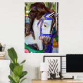 Colorful Carousel Horse Poster (Thuiskantoor)
