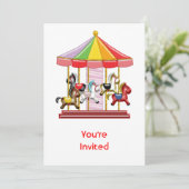 Colorful Carousel Kaart (Staand voorkant)