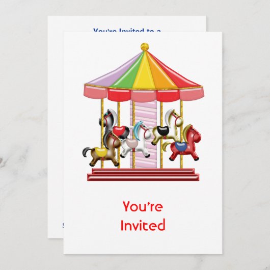 Colorful Carousel Kaart (Voorkant / Achterkant)