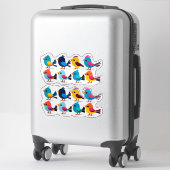 Colorful Cartoon Bird Sticker Set (Sur valise)