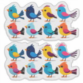 Colorful Cartoon Bird Sticker Set (Devant)