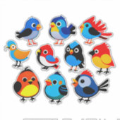 Colorful Cartoon Bird Sticker Set (Devant)