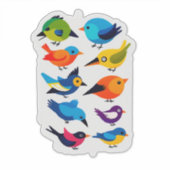Colorful Cartoon Bird Sticker Set (Devant)