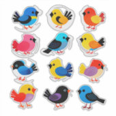 Colorful Cartoon Bird Sticker Set (Devant)