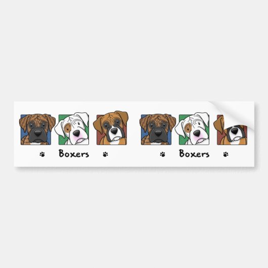 Colorful Cartoon Boxers Bumpersticker (Voorkant)