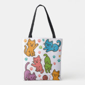 Colorful Cartoon Cats Tote Bag – Cute & Playful (Dos)