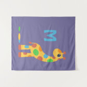 Colorful Cartoon Giraffe Monogram Wandkleed (Voorkant (horizontaal))