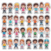 Colorful Cartoon Kids Stickers (Devant)