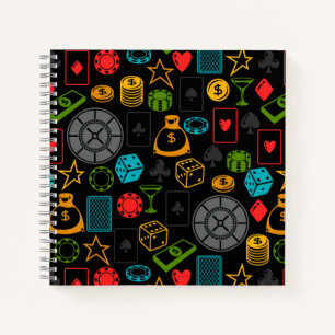 Colorful Casino Icons Notitieboek