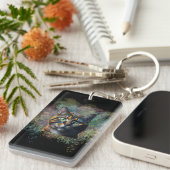 Colorful Cat Art Design Sleutelhanger (Voorkant Rechts)